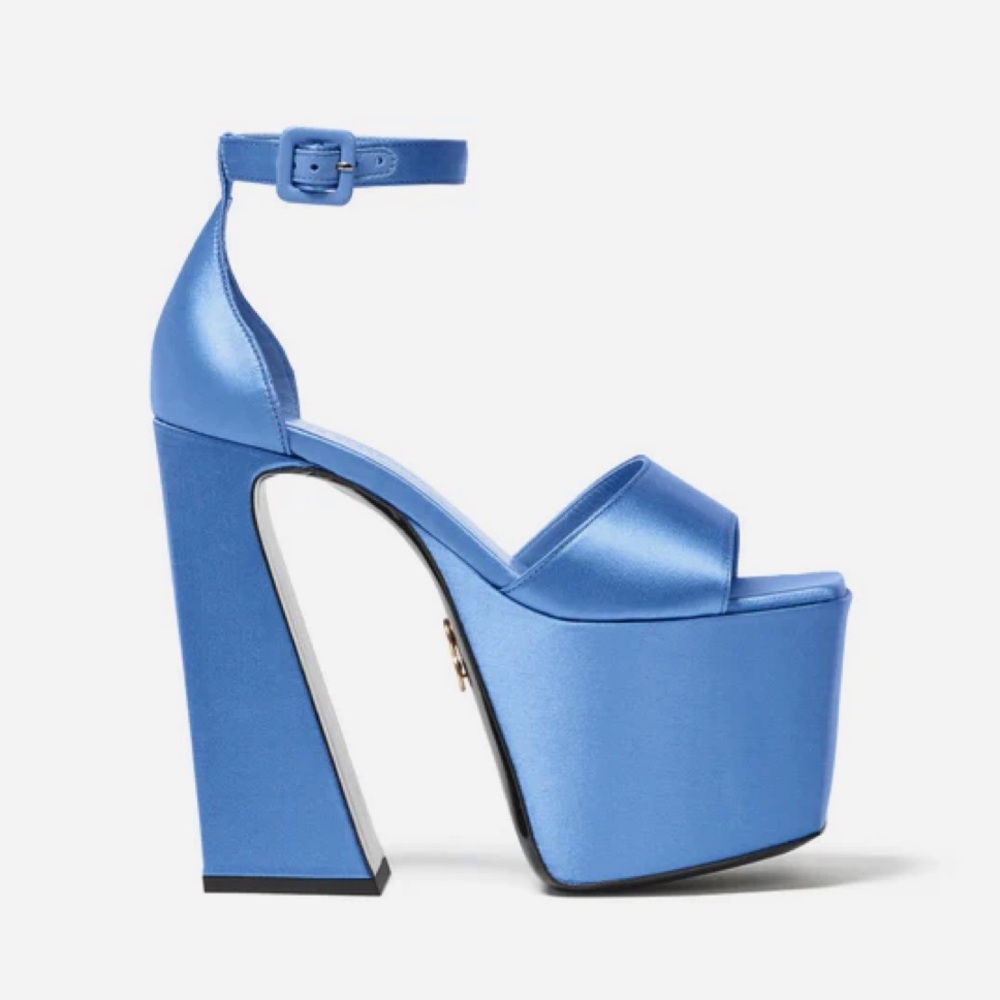 Elegant Blue Platform Heels Sali Pump